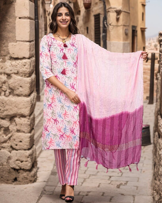 Stylish Women's Indian Suit - Rayon Salwar Kameez Set with Kurti & Plazzo - Ethnic Top Tunic Summer Dress plus size kurta
