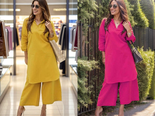 Plus Size Women Dress Readymade Salwar Kameez Office Dress Cotton slub Kurta Pant top tunic Dress Women formal wear