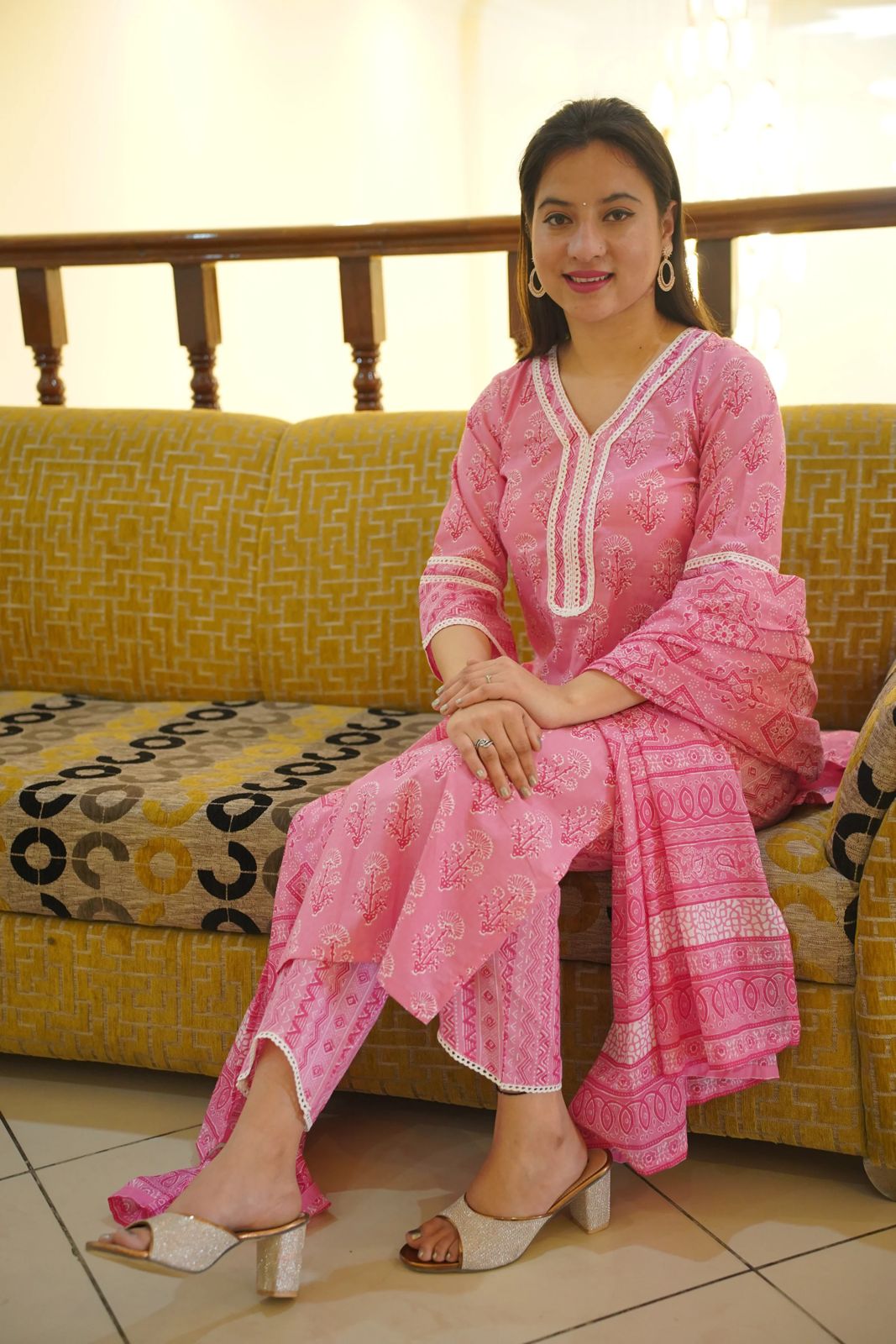 Pink cotton Salwar Suit