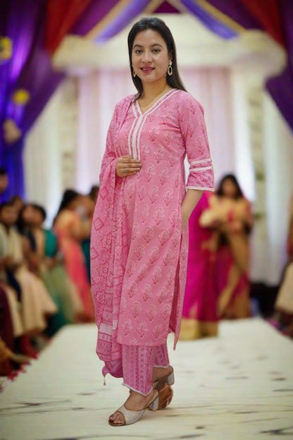 Pink cotton Salwar Suit