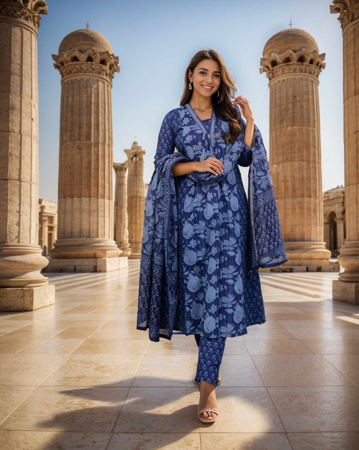 Indian Summer wear Blue salwar kameez Indian Wedding Dress cotton Suit