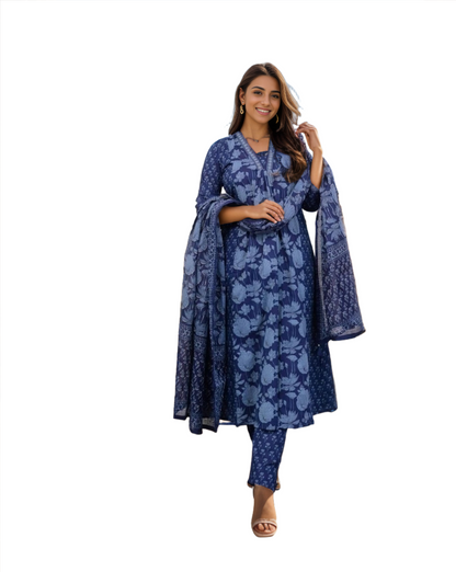 Indian Summer wear Blue salwar kameez Indian Wedding Dress cotton Suit