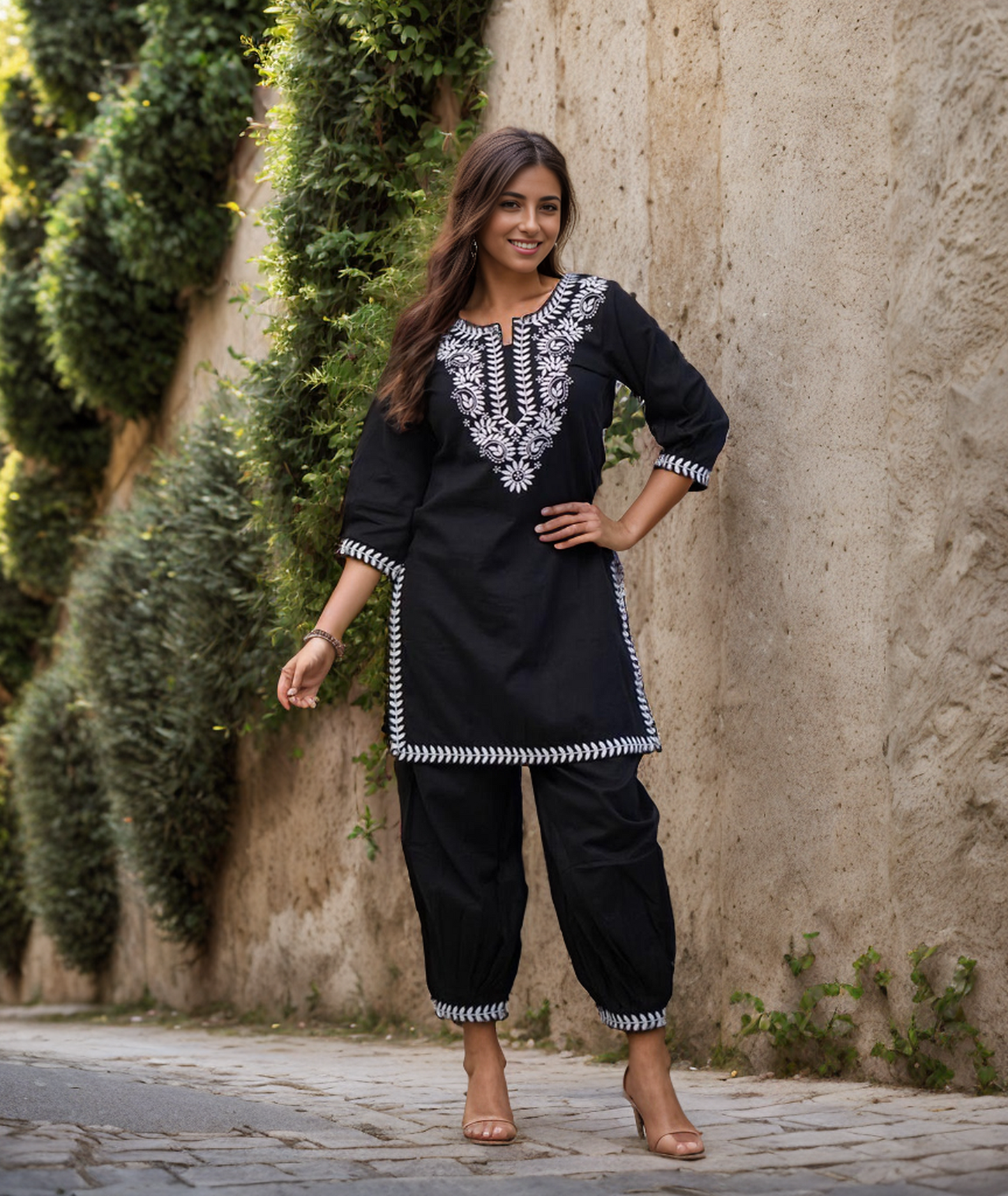 black plus Size Salwar Kameez Cord Set Solid Indian Suit Indian Wedding Dress Stylish