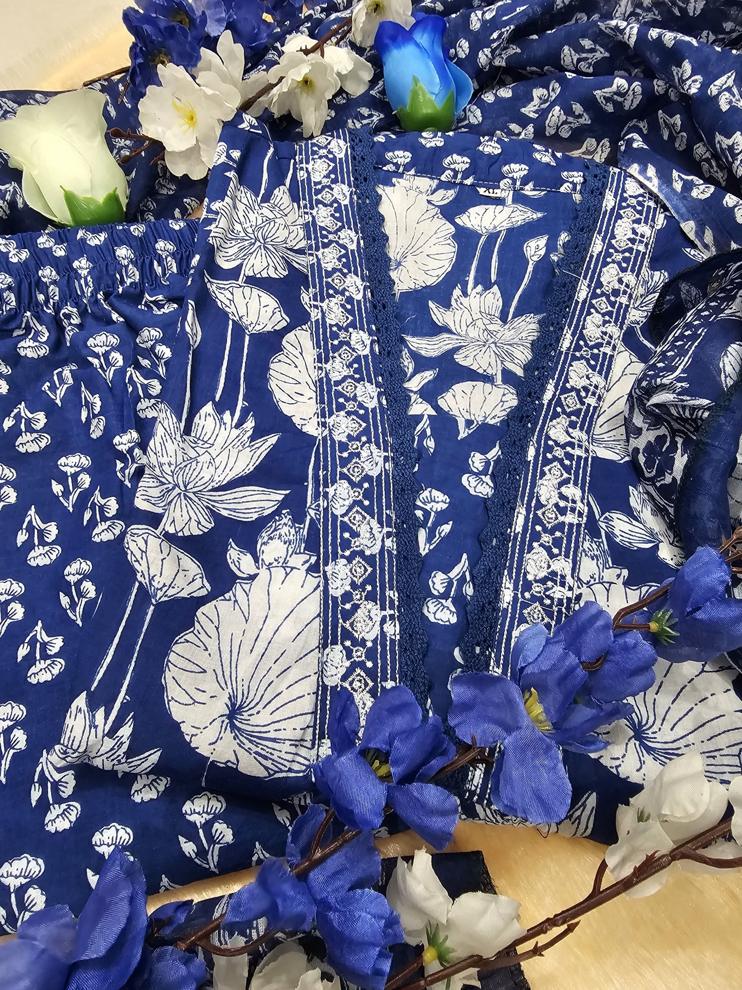 Indian Summer wear Blue salwar kameez Indian Wedding Dress cotton Suit