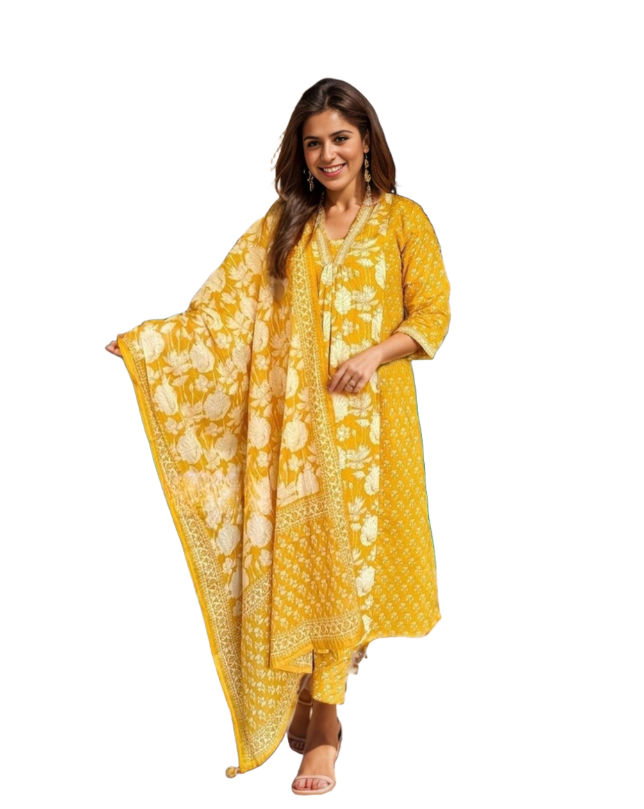 Indian Summer wear Yellow salwar kameez Indian Wedding Dress cotton Suit