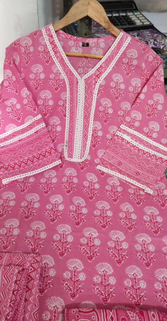 Pink cotton Salwar Suit