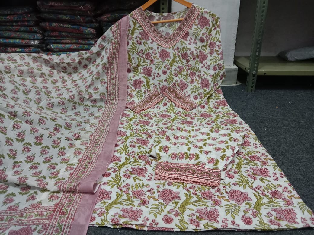 Kurti For summer Cotton Suit Indian Suit For Women Indian Wedding Dress  Readymade Salwar Kameez  Cotton Top Tunic 3pc Suit