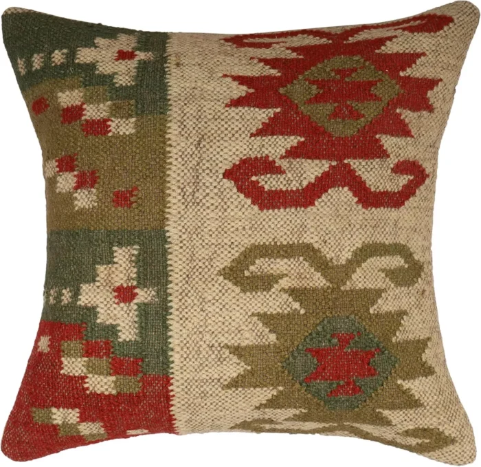Heavy Handmade 18x18" Jute Kilim Cushion Cover Indian Vintage Pillow 18x18 - Image 3