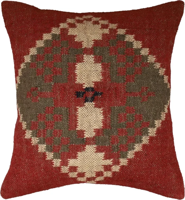 Heavy Handmade 18x18" Jute Kilim Cushion Cover Indian Vintage Pillow 18x18 - Image 3
