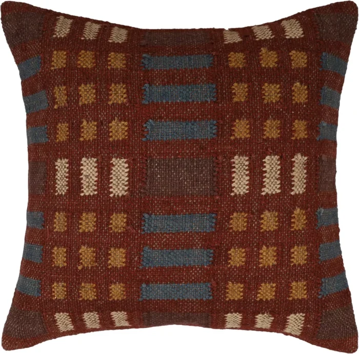 Heavy Handmade 18x18" Jute Kilim Cushion Cover Indian Vintage Pillow 18x18 - Image 3