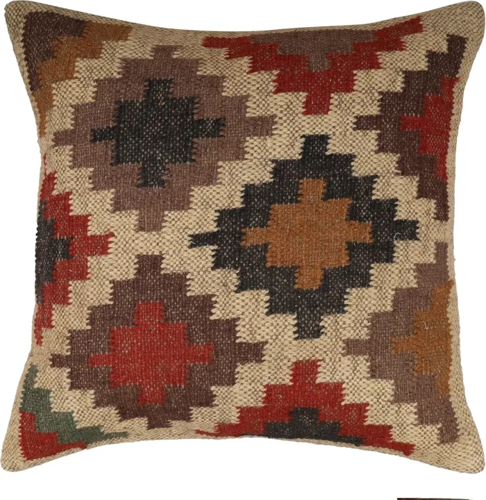 Heavy Handmade 18x18" Jute Kilim Cushion Cover Indian Vintage Pillow 18x18 - Image 3
