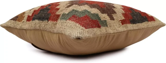 Heavy Handmade 18x18" Jute Kilim Cushion Cover Indian Vintage Pillow 18x18 - Image 4