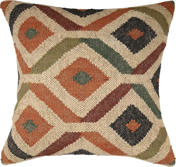 Heavy Handmade 18x18" Jute Kilim Cushion Cover Indian Vintage Pillow 18x18 - Image 3