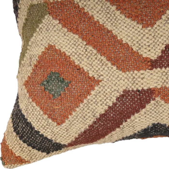 Heavy Handmade 18x18" Jute Kilim Cushion Cover Indian Vintage Pillow 18x18 - Image 5