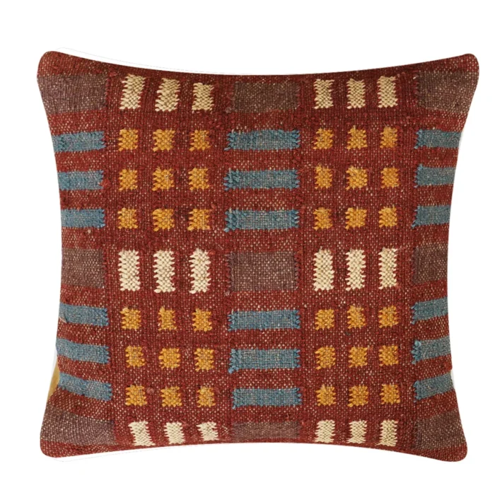 Heavy Handmade 18x18" Jute Kilim Cushion Cover Indian Vintage Pillow 18x18